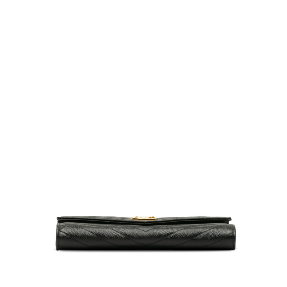 SAINT LAURENT Monogram Chevron Envelope Leather Wallet Long Wallets - Picture 4 of 10